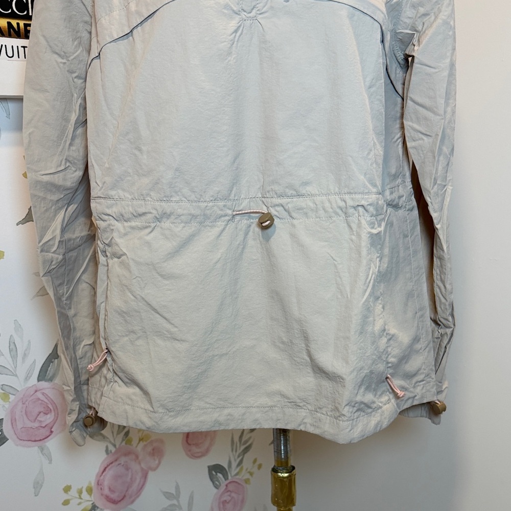 Avalanche Women's Rain/Hiking Pullover Jacket in Light Beige with Pink - Picture 2 of 9
